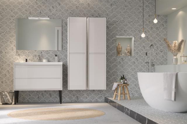 ALLIBERT DELTA HØJSKAB - 40 CM - MAT HVID