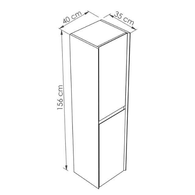 ALLIBERT DELTA HØJSKAB - 40 CM - MAT HVID
