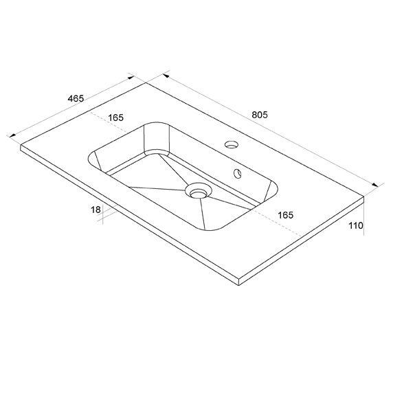 ALLIBERT STYLE VASK 80 CM - HVID