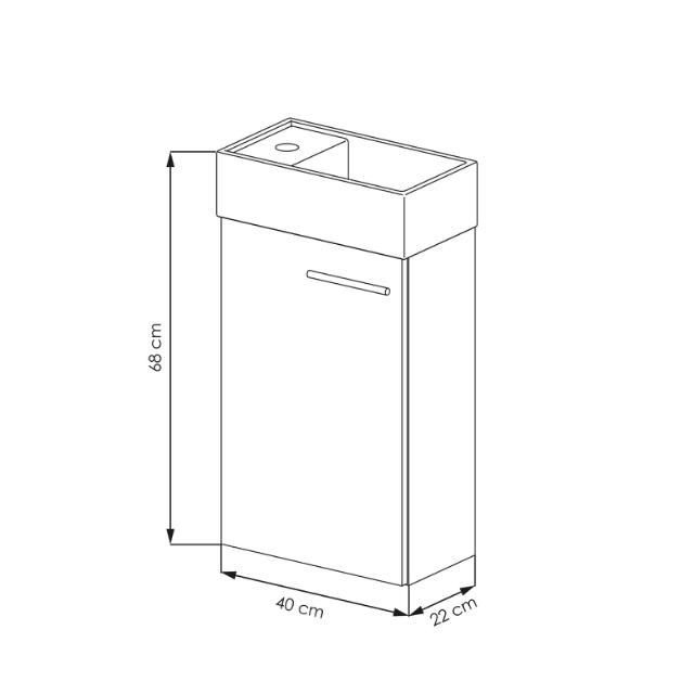 ALLIBERT MIKE PACK 40 CM HVID - HVID HØJGLANS