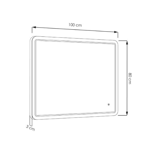 ALLIBERT KRUZ LED SPEJL 100X80X3