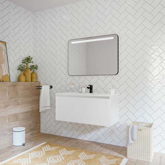 ALLIBERT RETRO LED SPEJL 100CM - MAT SORT