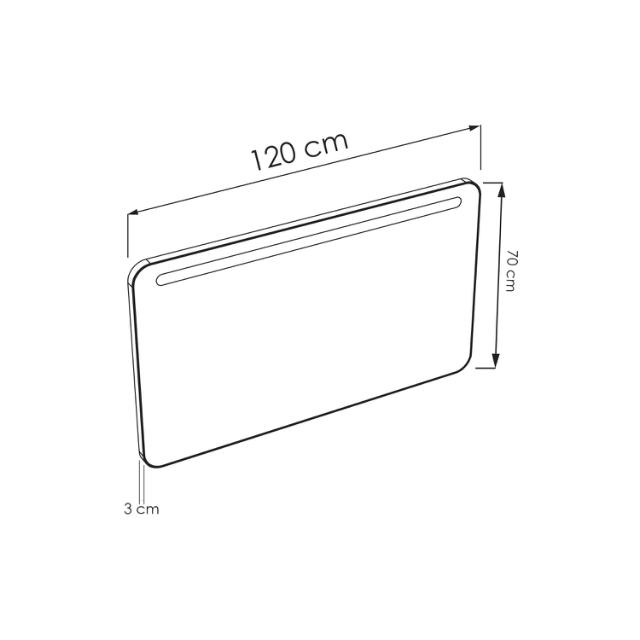ALLIBERT RETRO SPEJL 120 CM - MAT SORT