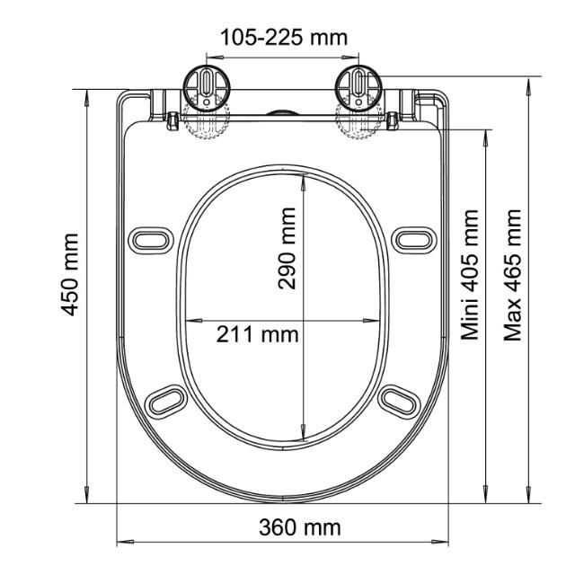 ALLIBERT ADES TOILETSÆDE - MAT SORT