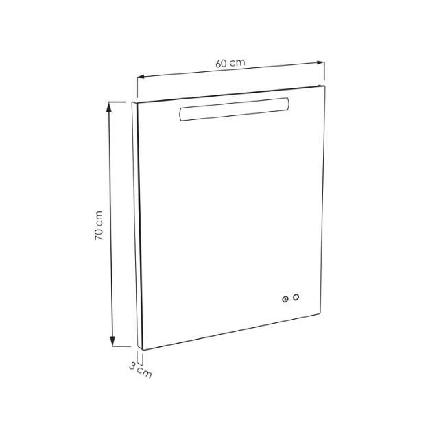 ALLIBERT ATLAS+ LED SPEJL 60X70 CM - ALU