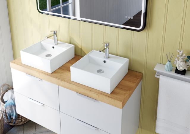 ALLIBERT OPAL HÅNDVASK- 38 X 38 CM - HVID HØJGLANS