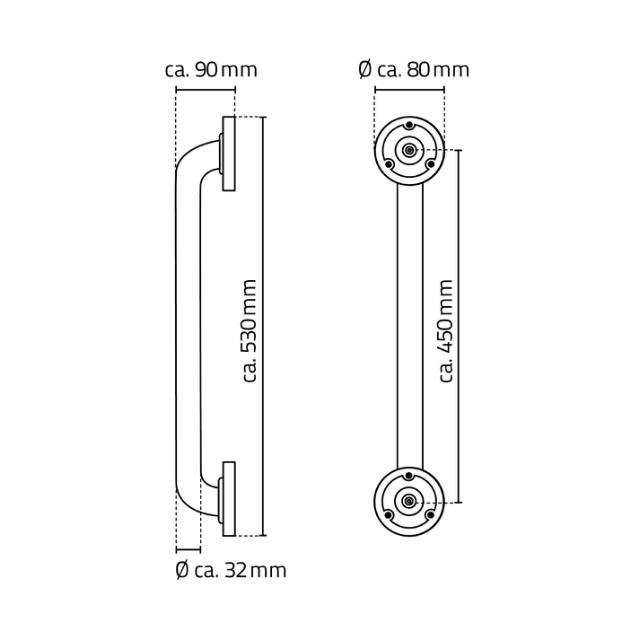 RIDDER ASSISTENT BADEKARSGREB - 45 CM - SORT ALU