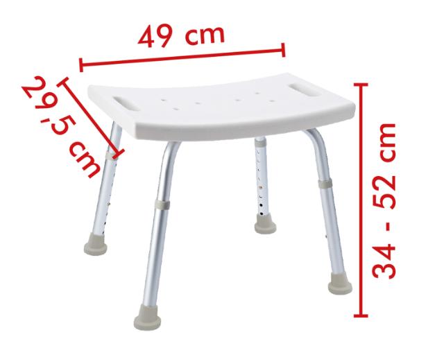 RIDDER ASSISTENT BADESTOL JUSTERBAR - 34-44 CM - HVID 