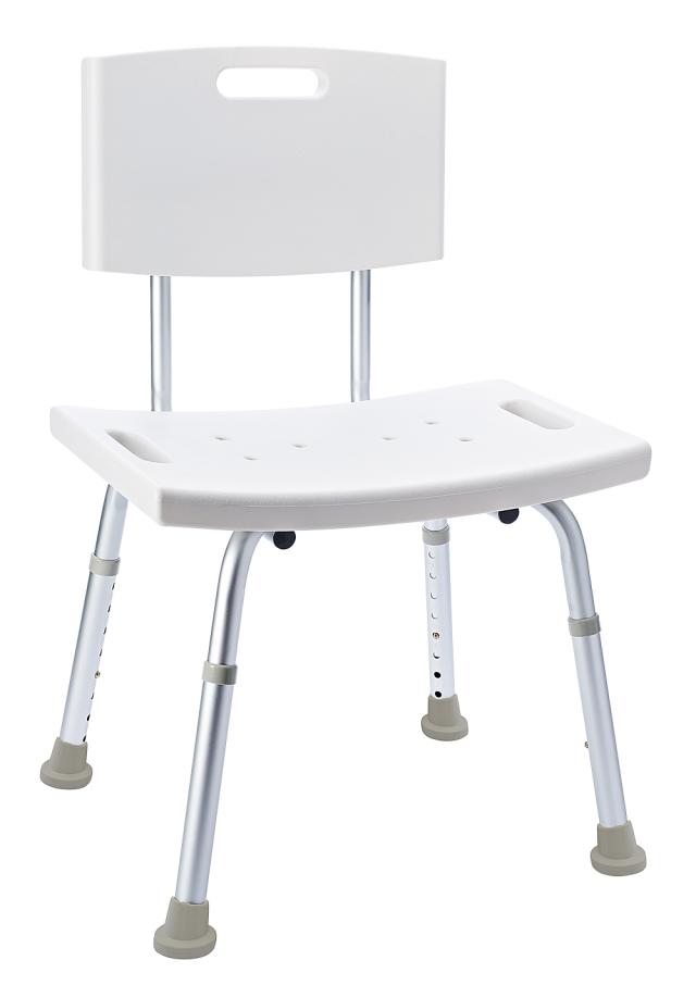 RIDDER ASSISTENT BADESTOL M/ RYG - HVID