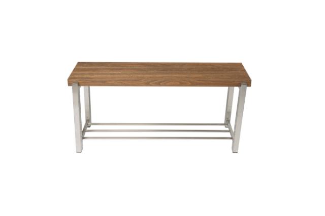 LASTEN NORLINE - 100 CM - BÆNK M/HYLDE - VALNØD/RUSTFRIT STÅL