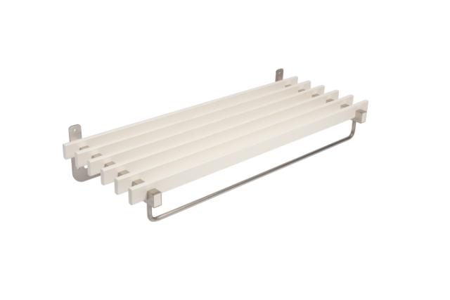 *LASTEN NORLINE - 76 CM - HATTEHYLDE M/KNAGERÆKKE & BØJLESTANG - HVID