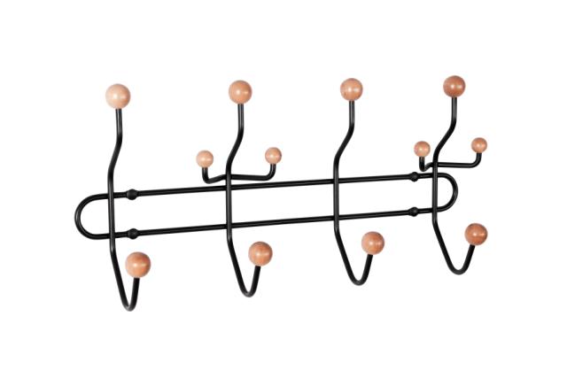 LASTEN SIR JAMES STRAIT KNAGERÆKKE M/4 KNAGER - SORT/VALNØD