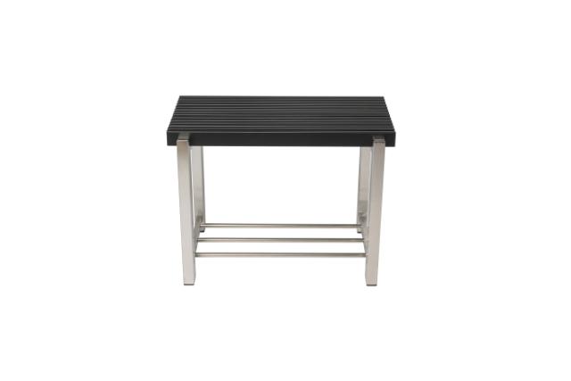 LASTEN NORLINE - 60 CM - BÆNK M/HYLDE - SORT/RUSTFRIT STÅL