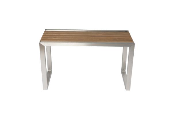 LASTEIN - 80 CM - BÆNK I RUSTFRIT STÅL - VALNØDDE TRÆ