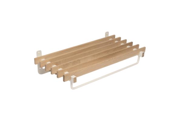 LASTEN NORLINE - 60 CM - HATTEHYLDE M/KNAGERÆKKE & BØJLESTANG - HVID/EG