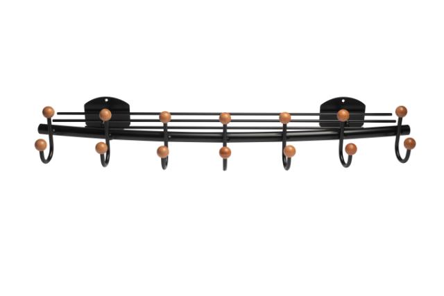 LASTEN SIR JAMES 5 KNAGERÆKKE M/HYLDE & BØJLESTANG - SORT/NØD