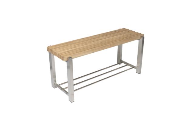 LASTEN NORLINE - 80 CM - BÆNK M/HYLDE - EG/RUSTFRIT STÅL