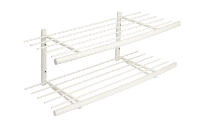 LASTEN SIR JAMES - 65 CM - SKOHYLDE M/2 HYLDER T/VÆG EL GULV - HVIDT STEL