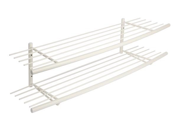 LASTEN SIR JAMES - 100 CM - SKOHYLDE M/2 HYLDER T/VÆG EL GULV - HVIDT STEL