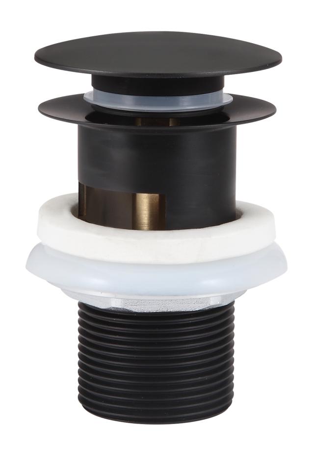 BUNDVENTIL M/ OVERLØB - MAT SORT