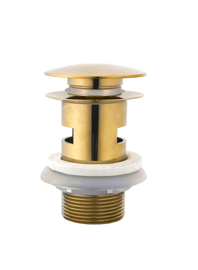 BUNDVENTIL M/ OVERLØB - POLERET MESSING