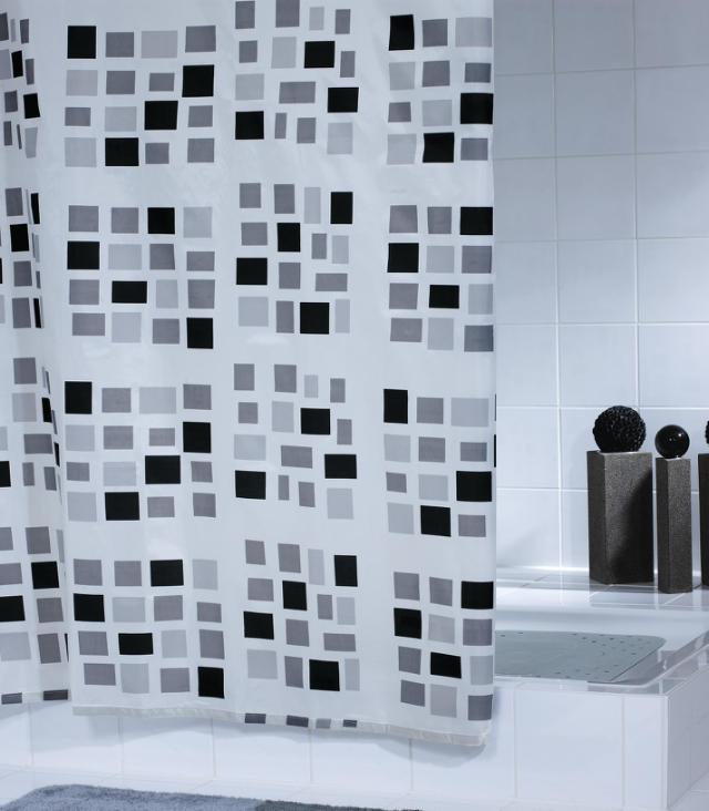 RIDDER ECO BRUSEFORHÆNG TEKSTIL - 180 X 200 CM - MOSAIK