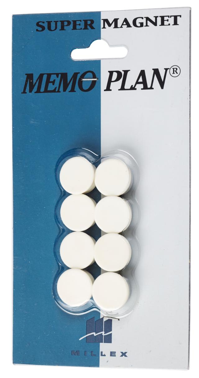 MILLEX MAGNET 8 STK - Ø15 MM - HVID