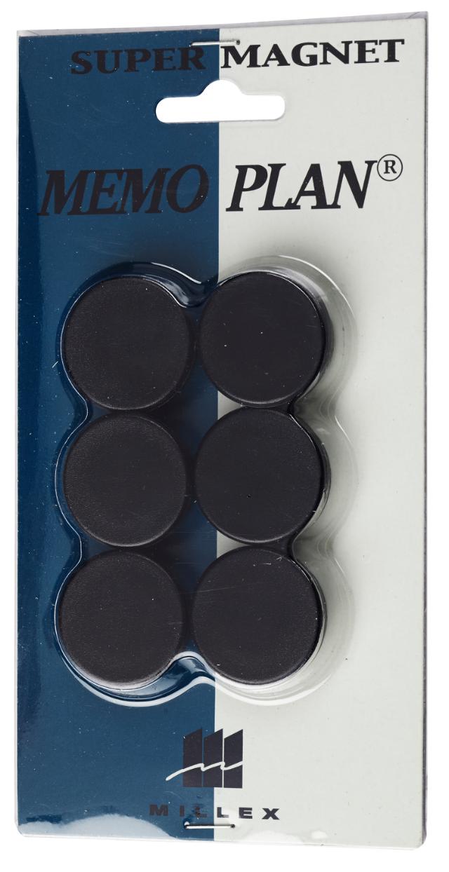 MILLEX MAGNET 6 STK - 25 MM - SORT