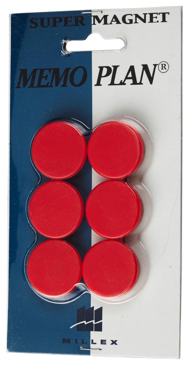 MILLEX MAGNET 6 STK - 25 MM - RØD