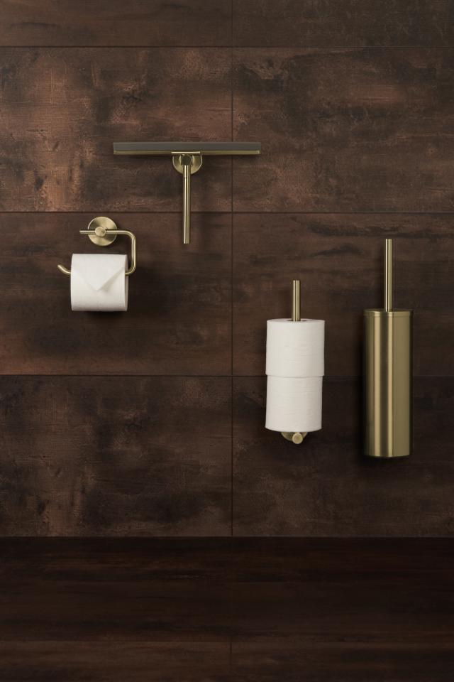 HACEKA KOSMOS BRUSHED GOLD TOILETRULLEHOLDER