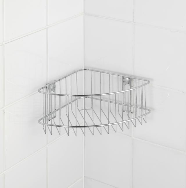 WENKO CLASSIC ENKELT HJØRNEHYLDE DYB - KROM