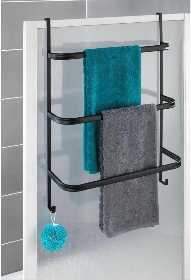 WENKO HÅNDKLÆDEHOLDER TIL DØR - SORT