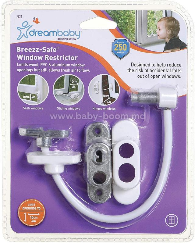 DREAMBABY VINDUESLÅS MED KABEL - HVID