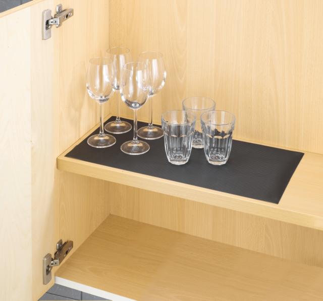 WENKO ANTI.SKRID MÅTTE STRIPE 150X50  CM. - SORT