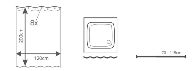 RIDDER ECO BRUSEFORHÆNG SATIN - 120 X 200 CM - HVID