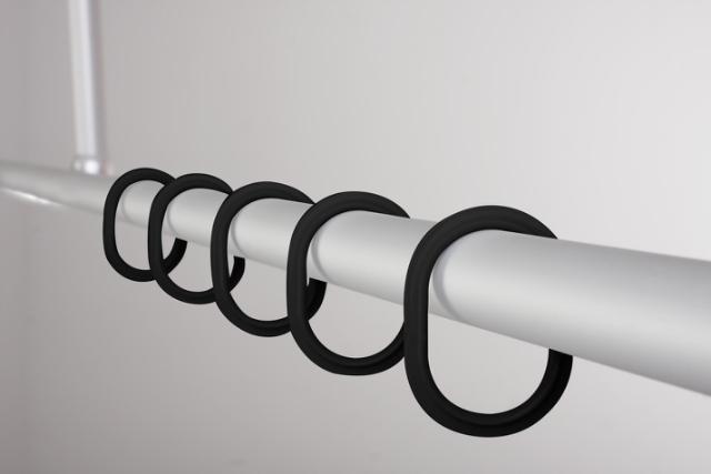 RIDDER FORHÆNGSRINGE (12 STK.) - MAT SORT