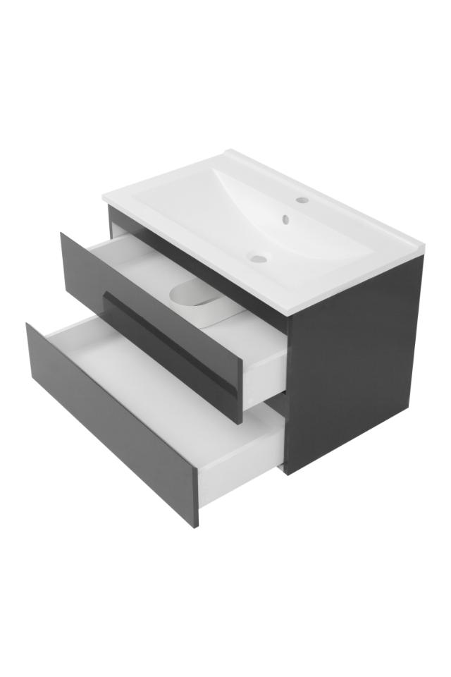 NORTIQ VENEDIG BADMØBEL - 80 CM - ANTRACIT HØJGLANS