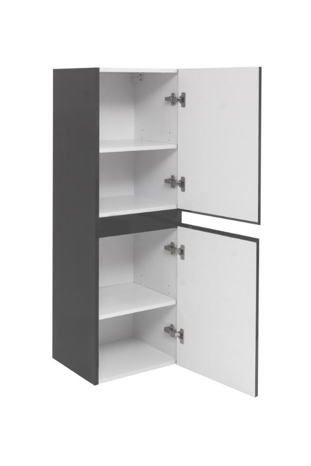 NORTIQ VENEDIG HØJSKAB - 125 CM - ANTRACIT HØJGLANS