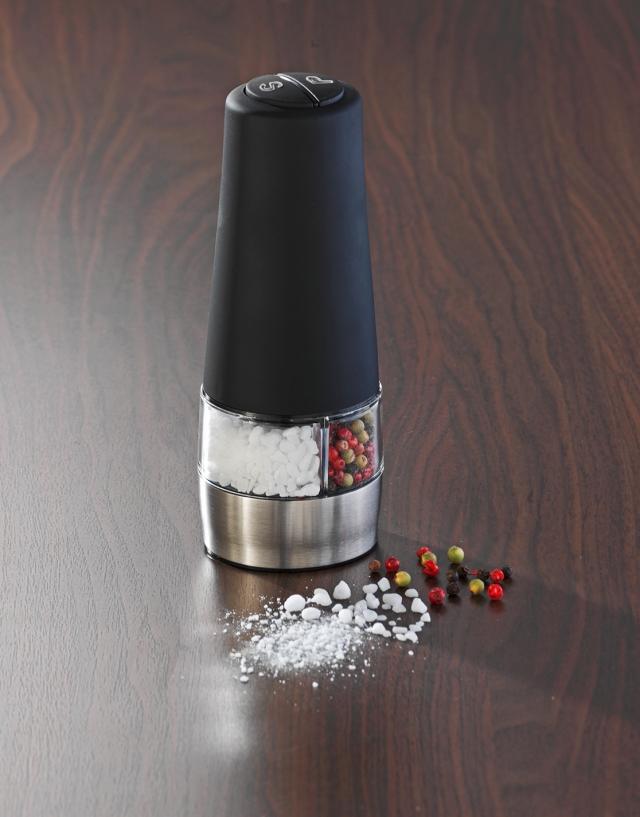 WENKO OUTDOOR 2 I 1 ELEKTRISK KVÆRN M/ LYS - MAT SORT