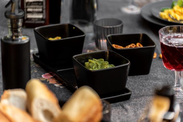 WENKO OUTDOOR SNACK & DIP SKÅLE SÆT - MAT SORT