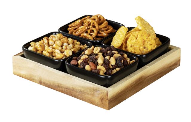 *WENKO OUTDOOR - ELO 4 STK. DIP-SKÅLE M/ BAKKE - SORT*