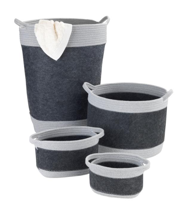 *WENKO BEA VASKETØJSKURV 75 LTR. - MØRKEGRÅ*
