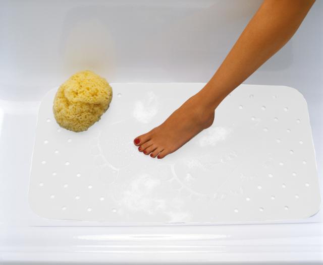 RIDDER PLATTFUS SKRIDMÅTTE - 38 X 72 CM - HVID