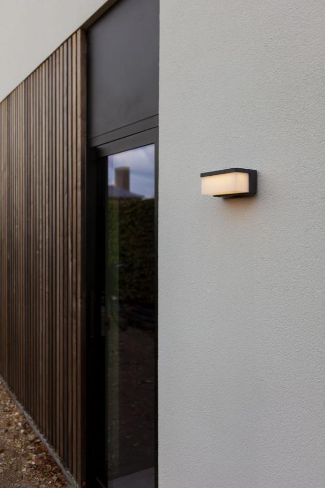 *LUTEC SOLAR ZELNA VÆG LAMPE 220V - MØRKEGRÅ - PLASTIK