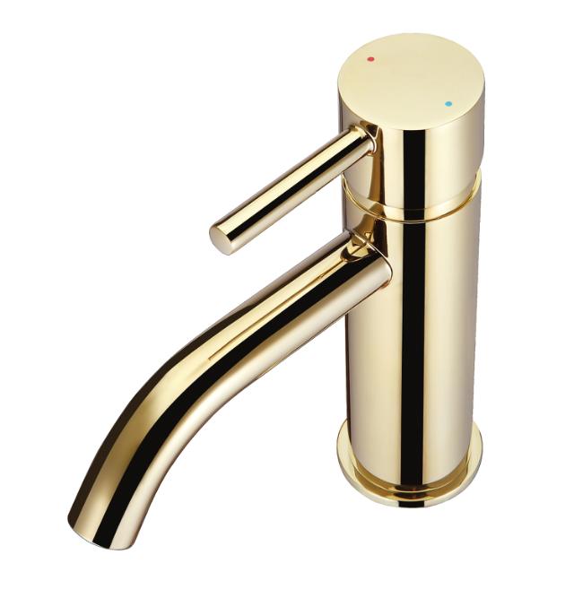 BLUERAIN AMANU HÅNDVASKARMATUR M/PUSH-UP - POLERET MESSING