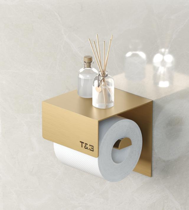 TB TOILETRULLEHOLDER - 1 - BØRSTET GULD