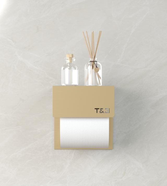 TB TOILETRULLEHOLDER - 1 - BØRSTET GULD