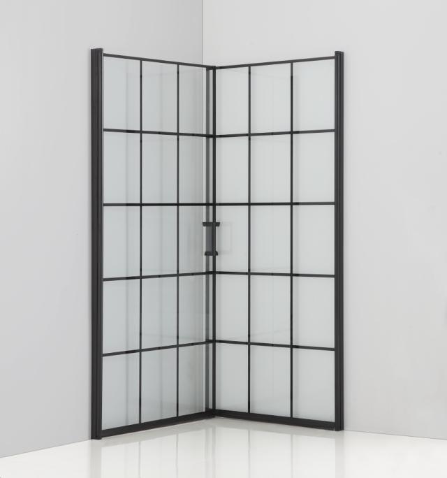 NORTIQ KALMAR BRUSEAFSKÆRMNING - 90 X 90 X 190 CM - SORT