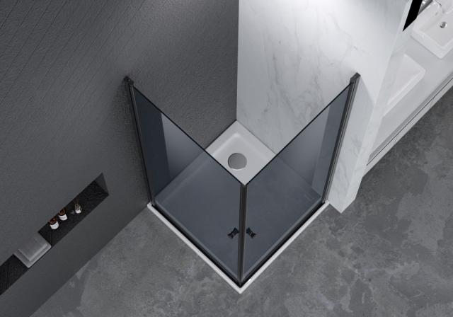 NORTIQ YSTAD BRUSEAFSKÆRMNING - 90 X 90 X 190 CM - RØGFARVET