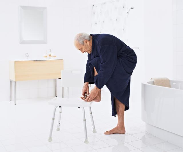 RIDDER ASSISTENT BADESTOL JUSTERBAR - 34-44 CM - HVID